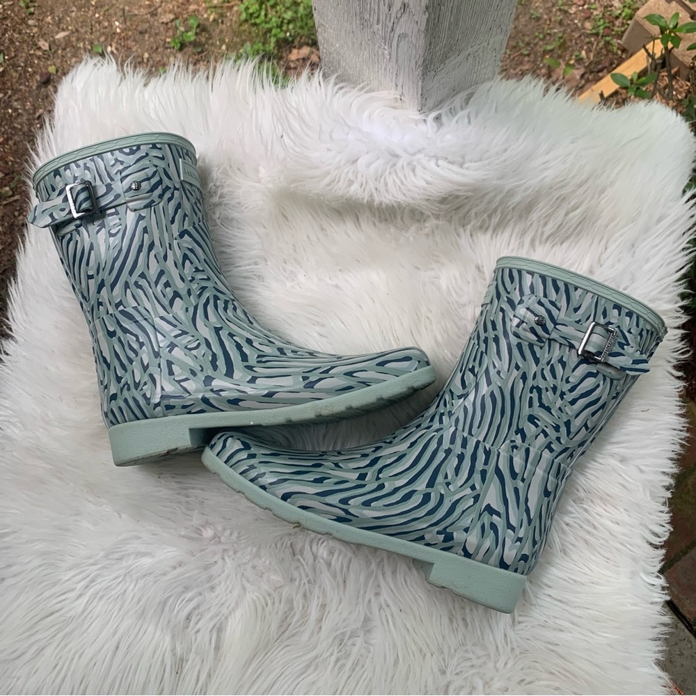 Hunter Sea Spray Patterned Short Rubber Boots - Picture 3 of 13